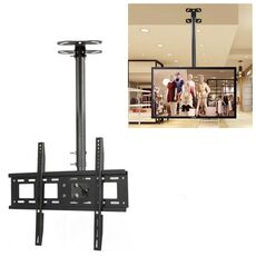 Staffa a doppio uso da soffitto a parete per TV a schermo singolo regolabile in altezza e angolazione universale da 32-70 pollici, gamma retrattile: 0,5-3 m