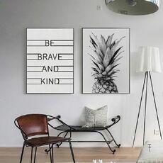 Modern Minimalist Pineapple Letter Lameless Painting Decorative Decorative Core, Dimensione: 15x20cm (ananas + lettera inglese)