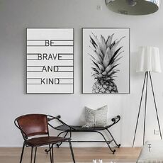 Modern Minimalist Pineapple Letter Lettera Frameless Painting Decorative Core, Dimensione: 20x25cm (ananas + lettera inglese)