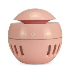 Umidificatore con cavo USB a grana di legno Lampada per aromaterapia a sette colori Spruzzatore automatico di alcol con telecomando (rosa)