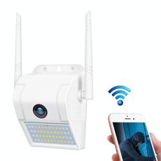 DP11 2 Megapixel IP66 Telecamera IP wireless impermeabile da parete, supporto per visione notturna multipla e monitoraggio remoto del telefono cellulare e citofono vocale e rilevamento del movimento / allarme e scheda di memoria da 128 GB