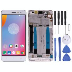 Schermo LCD OEM per Lenovo K6 Power Digitizer Assemblaggio completo con cornice (bianco)