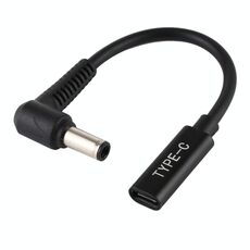 Cavo caricatore adattatore da DP 6,0 x 0,6 mm a femmina di tipo C (nero)