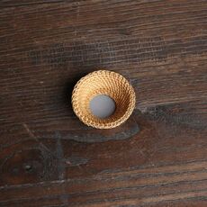 Gadget per scolapasta con filtro riutilizzabile con filtro creativo intrecciato in bambù, stile: scolo del tè in rattan senza manico