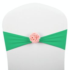 Fasce per sedia Fiocchi Decor Elastico Spandex Fusciacca con fiore rosa Elastico per sedia Decorazione per matrimoni (verde)