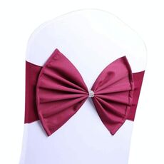 Fasce per sedia in spandex adatta a tutte le sedie Fasce per sedie da matrimonio Fasce per sedie con fiocco elastico Fasce per cravatte posteriori per banchetti di cerimonie per feste di matrimonio (rosso vino)