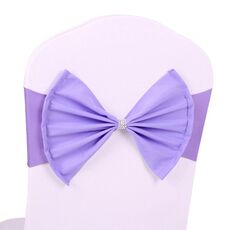Fasce per sedia in spandex adatta a tutte le sedie Fasce per sedie da matrimonio Fasce per sedia elastica con fiocco posteriore Fasce per cravatte per banchetti di cerimonie per feste di matrimonio (Violat)