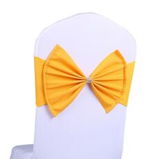 Fasce per sedia in spandex adatta a tutte le sedie Fasce per sedie da matrimonio Fiocco per sedia elastica Fasce per cravatte posteriori per banchetti di cerimonie per feste di matrimonio (dorate)