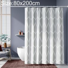Tenda da doccia Impermeabile Bagno Geometrico Tende da bagno grigio chiaro, Dimensioni: 80x200cm