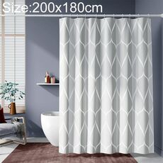 Tenda da doccia Bagno impermeabile Tende da bagno geometriche grigio chiaro, dimensioni: 200x180cm