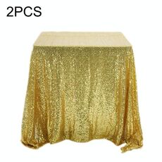 Tovaglia con paillettes ricamate, tovaglia con paillettes ricamate, decorazione per banchetti nuziali in hotel, 2 pezzi, dimensioni: 60 cm (oro)