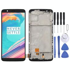 Per OnePlus 5T A5010 TFT materiale schermo LCD e digitalizzatore assemblaggio completo con telaio (nero)