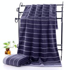 Asciugamano da bagno resistente e assorbente Cotton Wave a 32 fili (grigio blu)