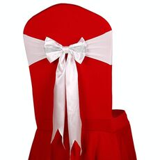 Per eventi di matrimonio Cerimonia del partito Banchetto Decorazione natalizia Sedia Fiocco Fiocco Sedia elastica Fasce posteriori Fasce per sedie Fasce (latteo)