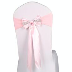 Per eventi di matrimonio Cerimonia del partito Banchetto Decorazione natalizia Sedia Fiocco Fiocco Sedia elastica Nastro posteriore Fasce per sedie Fasce per sedie (rosa)