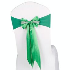 Per eventi di matrimonio Cerimonia del partito Banchetto Decorazione natalizia Sedia Fiocco Fiocco Sedia elastica Nastro posteriore Fasce per sedie Fasce per sedie (verde)
