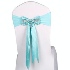 Per Eventi di nozze Cerimonia della Party Cerimonia Banchetto Decorazione natalizia Sedia Sedia Sash Bow Arco Sedia Elastica Ribbon Back Tie Bands Sedia Asciugamani (Blu)