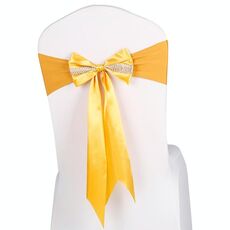 Per eventi di matrimonio Cerimonia del partito Banchetto Decorazione natalizia Sedia Fusciacca Fiocco Sedia elastica Fasce posteriori Fasce per sedie Fasce (Tyrant Gold)