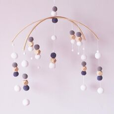 Ball Wind Chime Bed Bed Brok Gruppo con bambini Decorazione della stanza Puntelli Giocattoli divertenti, Dimensioni: 38x100cm (grigio diamante)
