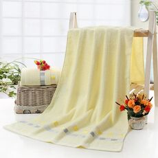 Asciugamano da bagno quadrato in cotone tinta unita Asciugamano da bagno ricamato Protezione ambientale naturale Asciugamano domestico (bianco sporco)