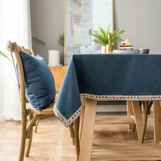 Tovaglia impermeabile a colori solido Tovaglia rettangolare Tablecloth, Dimensioni: 130x260cm (blu)