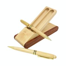 Penna di acero creativo Set con scatola di legno Penna Studente Studente Regali da ufficio, Stile: 2PCS Penna a sfera + scatola penna