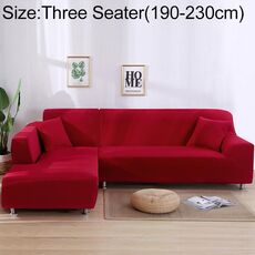 Divano All-inclusive Set universale Copridivano completo Aggiungi un pezzo di federa, dimensioni: tre posti (190-230 cm) (rosso)