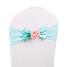 Sedia da sposa Cover Sash Tessuto Satin Tessuto A Bow Tie Nastro Band Decoration Hotel Matrimonio Party Ceremony Forniture per banchetti (blu)