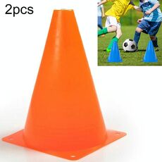 10 PCS Segnale di ostacolo da calcio cono per blocco stradale ispessimento tubo senza foro, dimensioni: 18 x 14 cm (arancione)