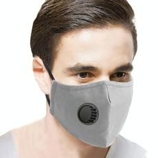 Per uomo donna filtro sostituibile lavabile con valvola respiratoria PM2.5 maschera antipolvere (grigio)
