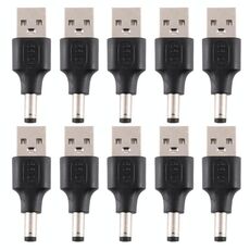 10 PCS 5,5 x 2,1 mm Maschio a USB 2.0 Connettore di alimentazione CC maschio