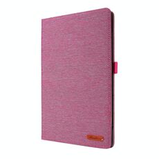 Per Huawei Matepad Pro 10.8 Custodia protettiva in tessuto + TPU piatta con clip per biglietto da visita (rosa rossa)
