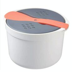 Utensili da cucina Forno a microonde Utensili Rrice Fornello Riscaldamento Vaporiera Pentola Riso al vapore (arancione brillante)