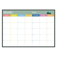 Planner mensile magnetico Magnete da frigorifero Lavagna magnetica morbida in PET, dimensioni: 29,7 cm x 42 cm (nero)