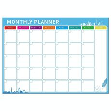 Planner mensile magnetico Magnete da frigorifero Lavagna magnetica morbida in PET, dimensioni: 29,7 cm x 42 cm (blu)