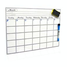 Planner mensile magnetico Magnete da frigorifero Lavagna magnetica morbida in PET, dimensioni: 29,7 cm x 42 cm (bianco)