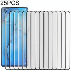 25 PCS per OPPO Reno3 Pro 9H HD Pellicola in vetro temperato con bordo curvo 3D (nero)