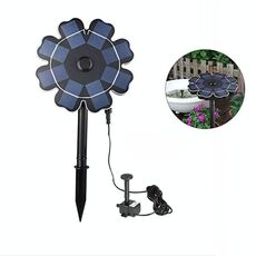 Fontana a petalo galleggiante con inserto impermeabile nel pannello solare per laghetto da giardino esterno (nera)