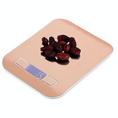 Bilancia da cucina digitale multifunzione in acciaio inossidabile BOH-2012 con display LCD, specifica: 10 kg / 1 g (oro rosa)