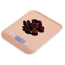 Bilancia da cucina digitale multifunzione BOH-2012 in acciaio inossidabile con display LCD, specifica: 5 kg / 1 g (oro rosa)