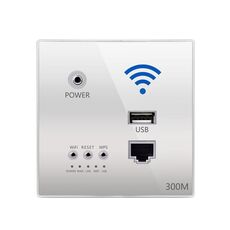 86 Tipo Through Wall AP Panel 300M Hotel Wall Relay Intelligent Wireless Socket Router con USB (Argento)