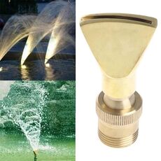 Water View Rockery Fountain Ugello piatto universale a ventaglio regolabile in acciaio inossidabile interamente in rame, dimensioni: 1,5 Size (ottone)