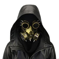 GM002 Halloween Dress Up Puntelli Maschera antigas stile punk + Set di occhiali (oro)
