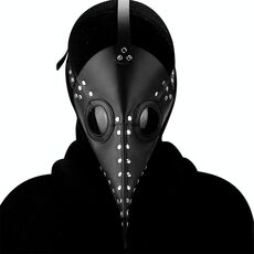 HG083 Maschera a forma di becco di Halloween in tinta unita (nera)