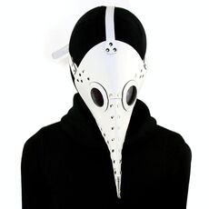 HG083 Maschera a forma di becco di Halloween in tinta unita (bianca)