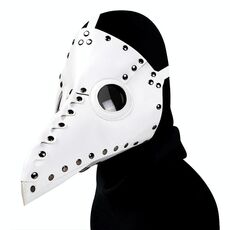 HG65005 Halloween Dress Up Puntelli Rivetti Maschera a forma di becco (bianco)