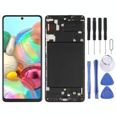 Schermo LCD Super AMOLED originale per Galaxy A71 Digitizer Assemblaggio completo con cornice (nero)