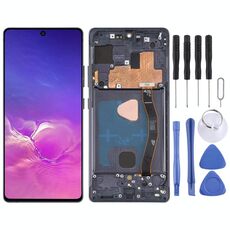 Schermo LCD in materiale Super AMOLED originale e assemblaggio completo di digitalizzatore con cornice per Galaxy S10 Lite (nero)