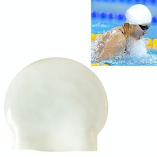 Cuffia da nuoto professionale lucida senza cuciture in puro silicone ad alta elasticità (bianca)