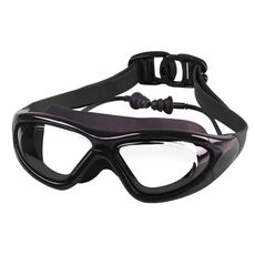 J8150 Occhialini da nuoto antiappannamento impermeabili per adulti con protezione per gli occhi piatti con tappi per le orecchie